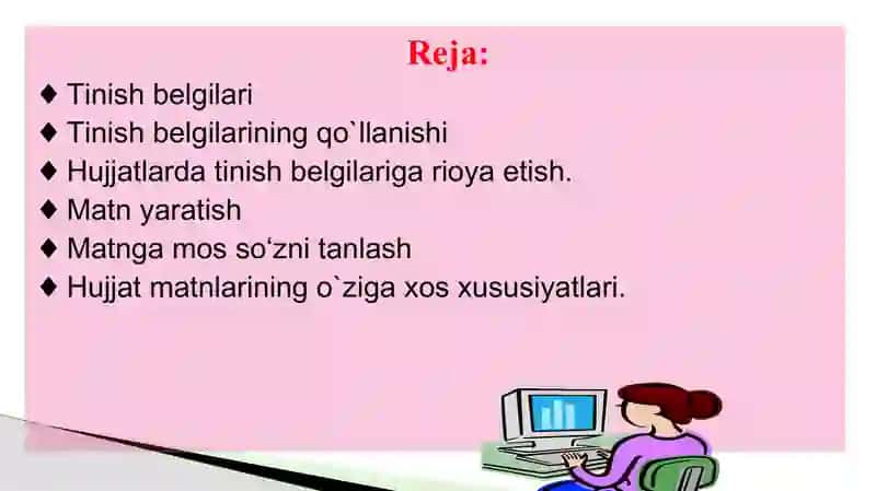 Tinish belgilari 2