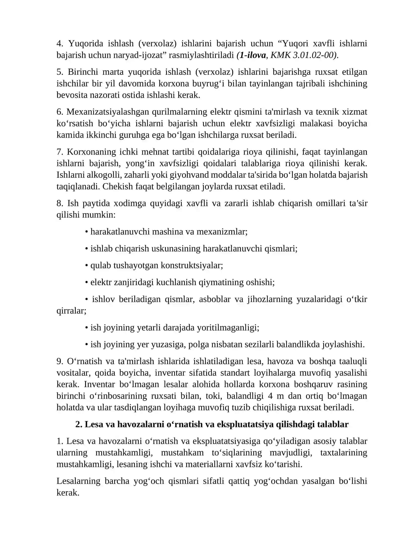 Fabrika tayyor mahsulon omborlari uskunalarda xavfsizlik qoidalari 2
