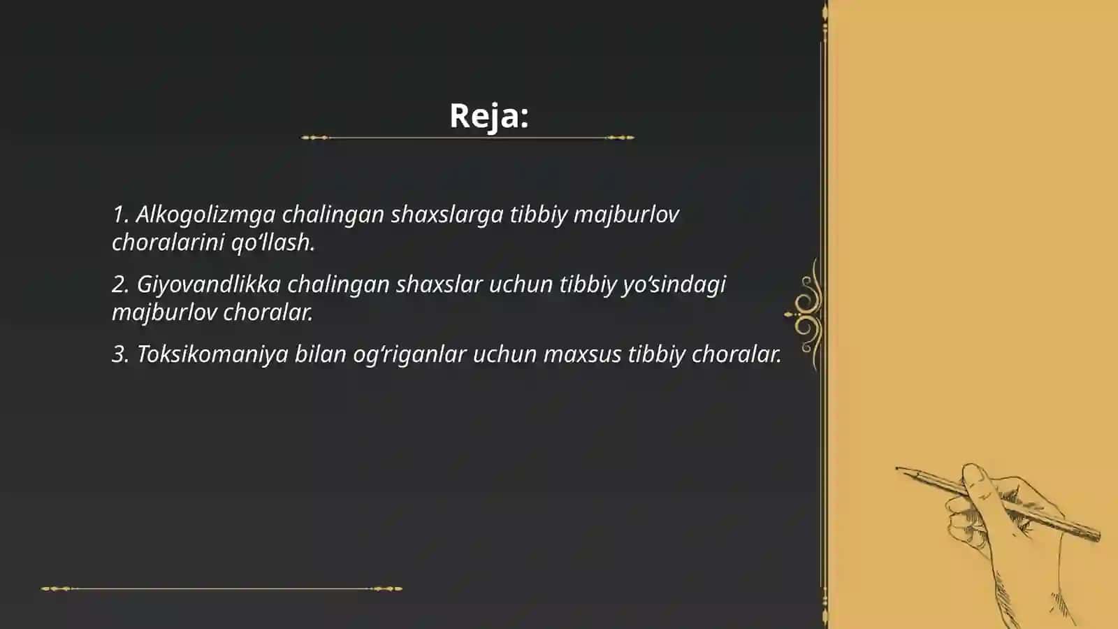 Tibbiy yo‘sindagi majburlov choralarni tayinlash, uzaytirish va bekor qilish 2