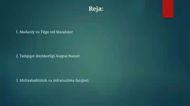 Madaniy va Tilga oid Masalalar 2
