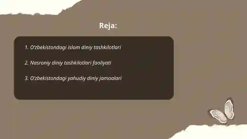 Oʻzbekistonda faoliyat yurituvchi diniy tashkilotlar 2