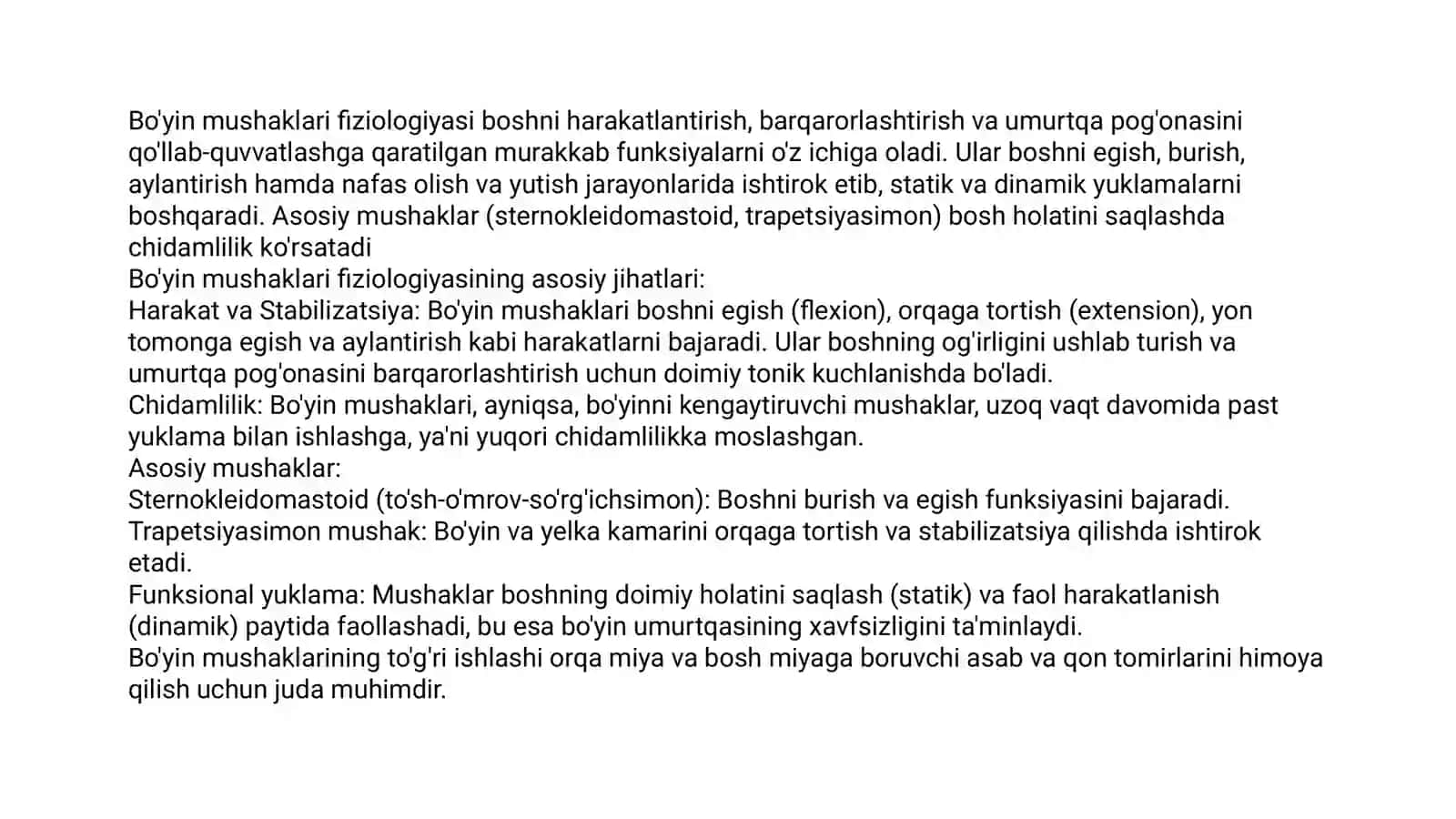 Bo’yin mushaklari fiziologiyasi 2