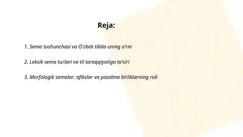 O'zbek tilida sema turlari va uning til taraqqiyotidagi o'rni 2