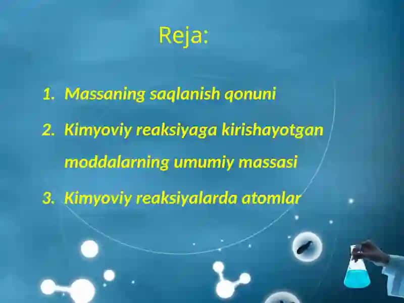 Massaningsaqlanish qonuni 2