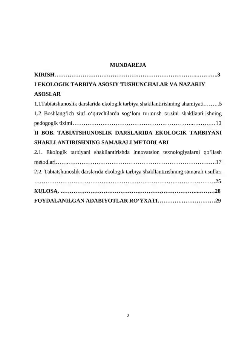 TABIATSHUNOSLIK DARSLARIDA EKOLOGIK TARBIYANI SHAKLLANTIRISHNING SAMARALI YO‘LLARI 2