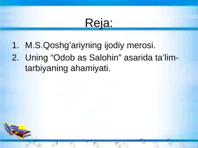 Mahmud Qashg'ariyning "Odob as-solihin" 2