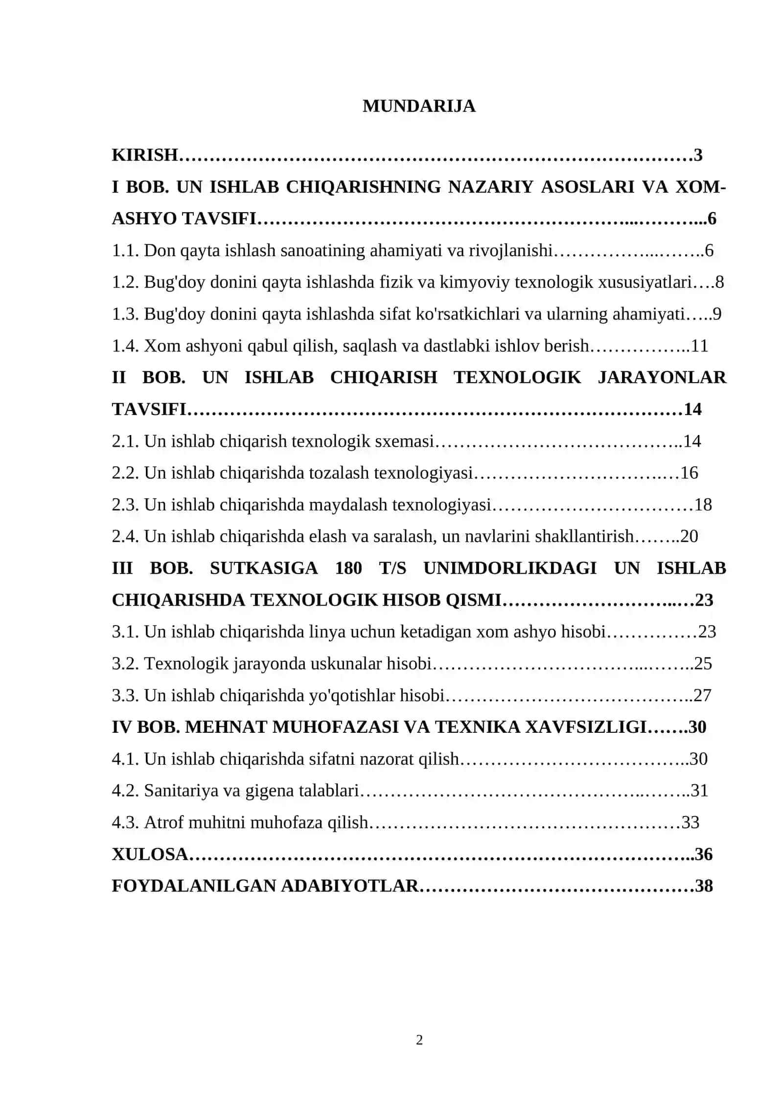 SUTKASIGA 180 T/S UNIMDORLIKDAGI UN ISHLAB CHIQARISH TEXNOLOGIYASI 2