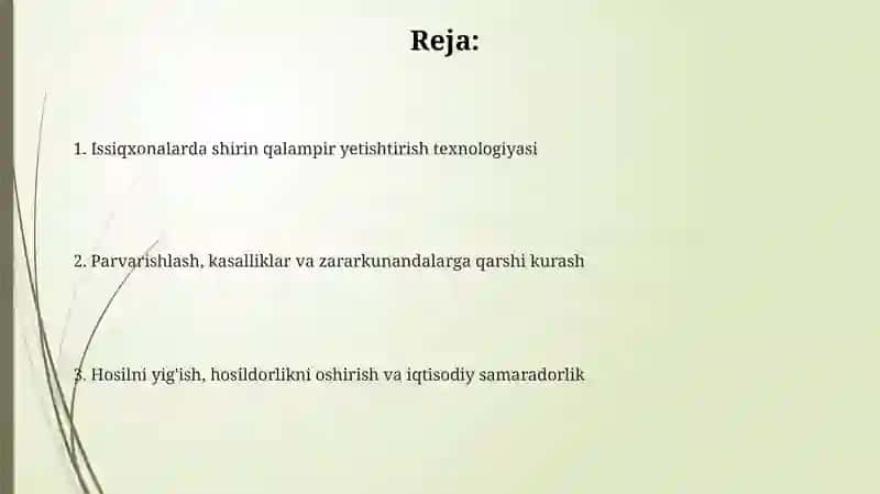 Himoyalangan inshootlarda chuchuk qalampir yetishtirish texnologiyasi 2