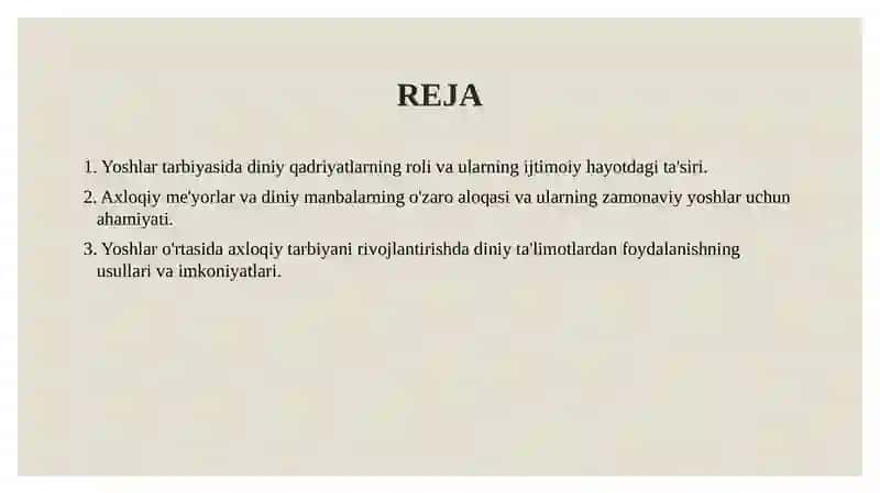 Yoshlar tarbiyasida diniy qadriyatlarning roli 2