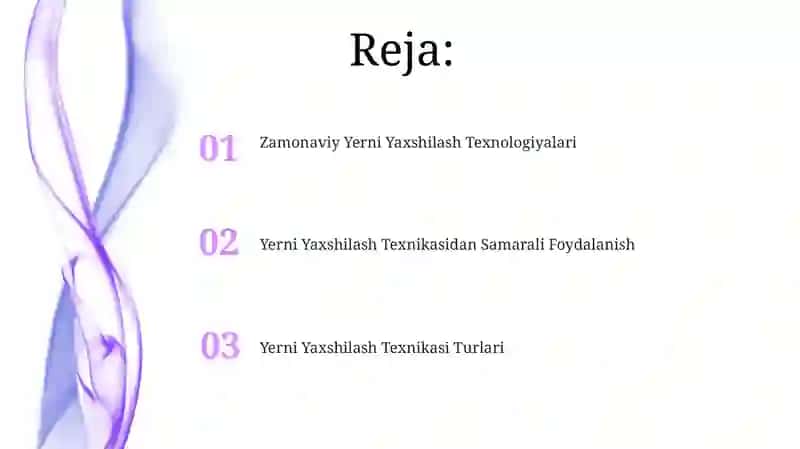 Zamonaviy Yerni Yaxshilash Texnologiyalari 2