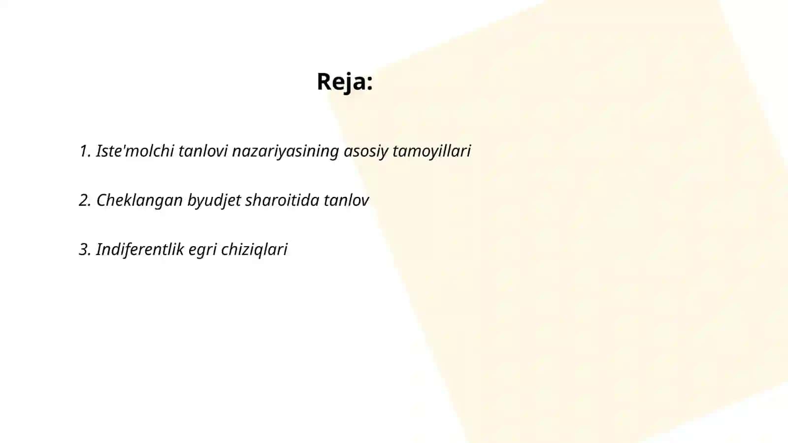 Iste’molchi tanlovi nazariyasi 2