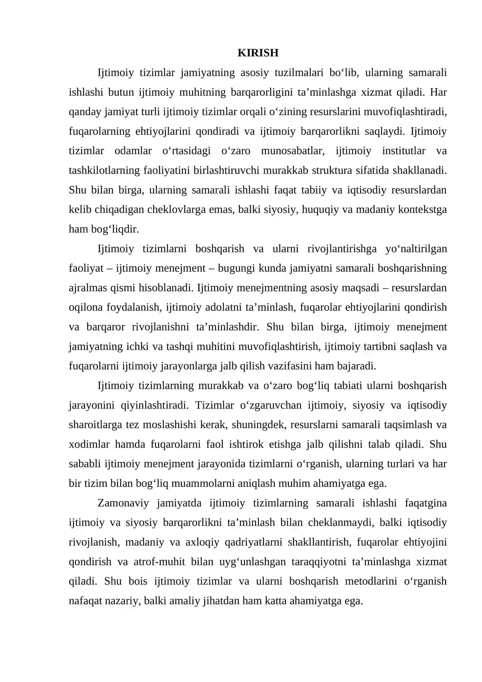 Ijtimoiy tizimlarning turlari, ijtimoiy menejment muammolari 2