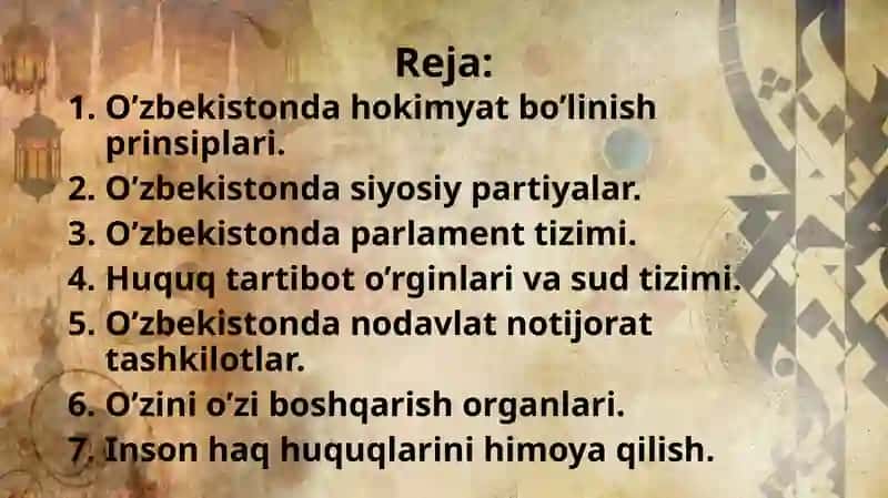 O‘zbekistonda Davlat Hokimiyati, Sud Tizimi va Inson Huquqlari 2