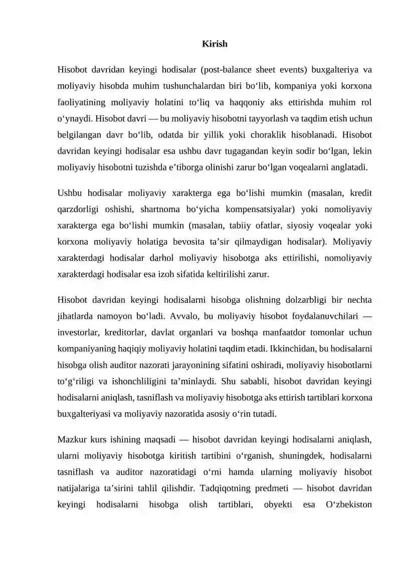 HISOBOT DAVRIDAN KEYINGI HODISALARNI HISOBGA OLISH TARTIBI 2