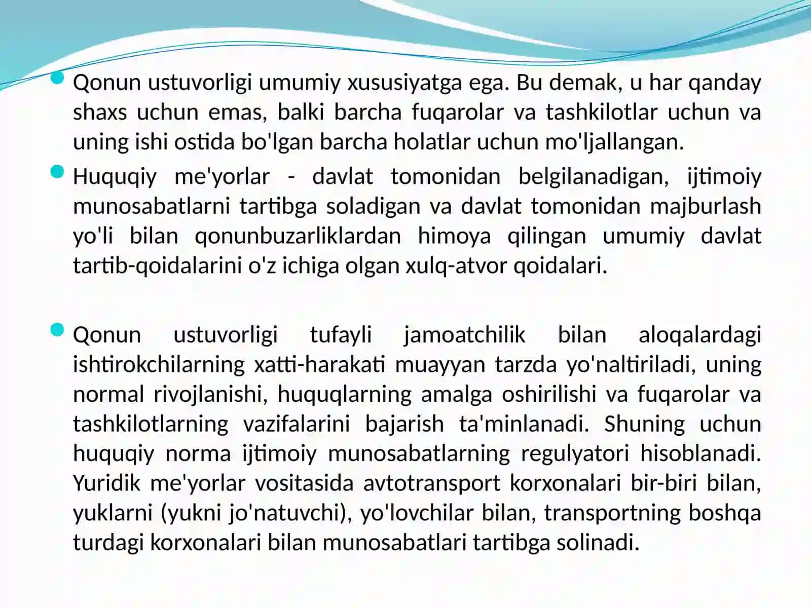 Mavzu№7Avtomobiltransportinifaoliyatinimuvofiqlashtirishniqonunostiaktlari 2