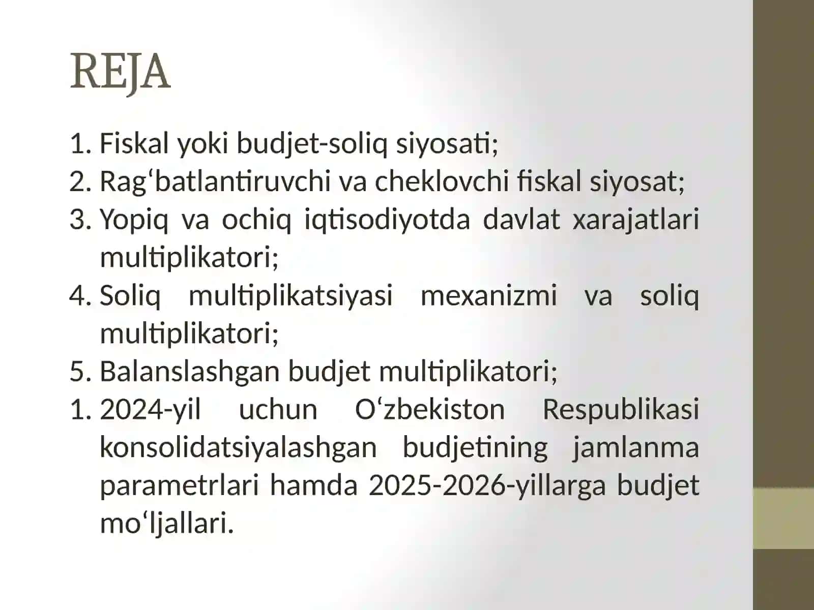 FISKAL HISOBLAR VA ULARNING TAHLILI 2