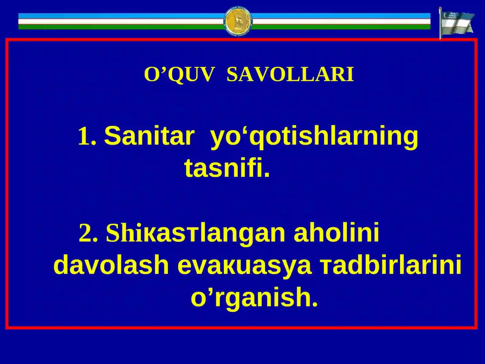 Mavzu №9 - Shikastlangan fuqarolarni DET nitashkillashtirish 2