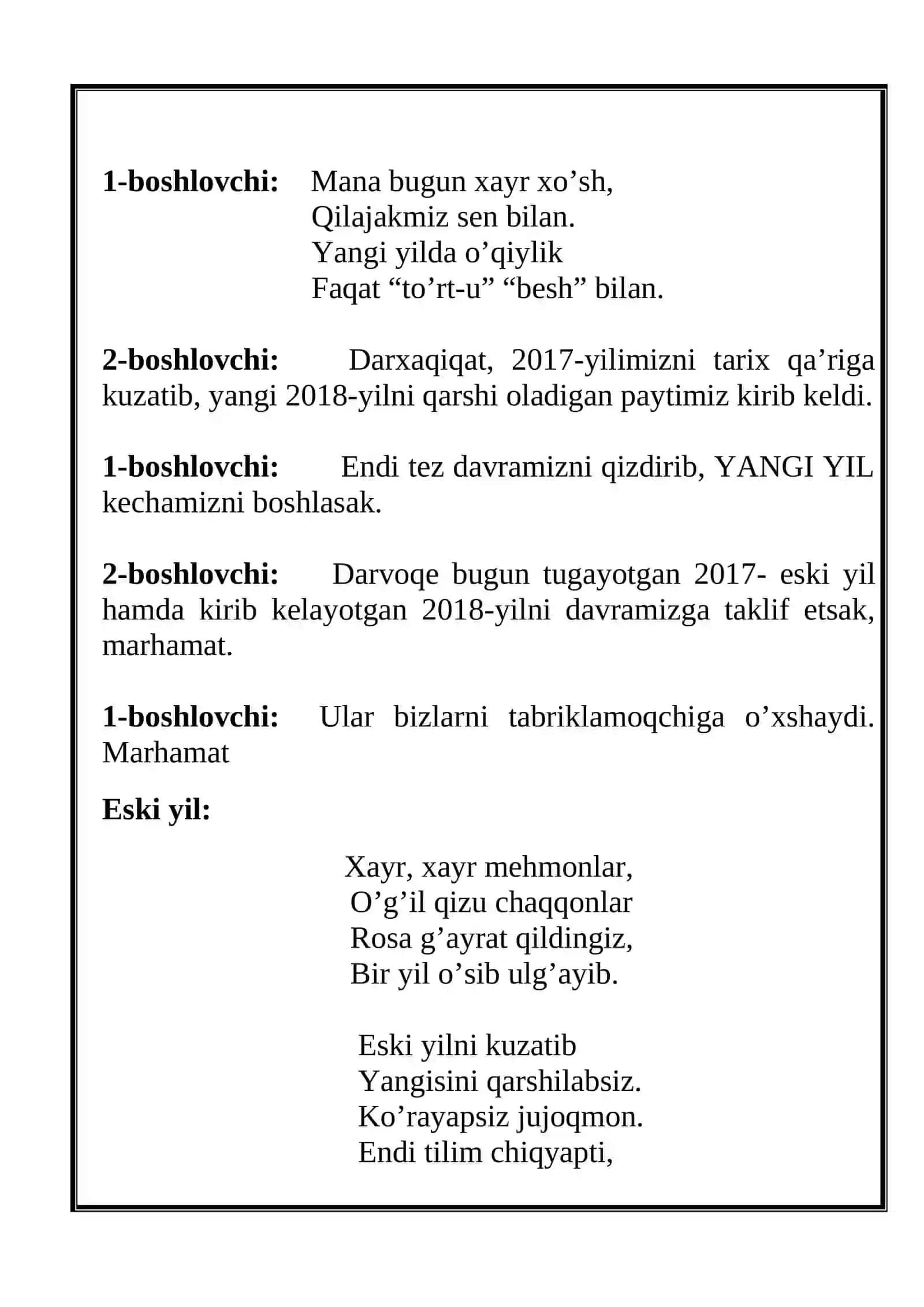 BAYRAM SENARIYSI 2