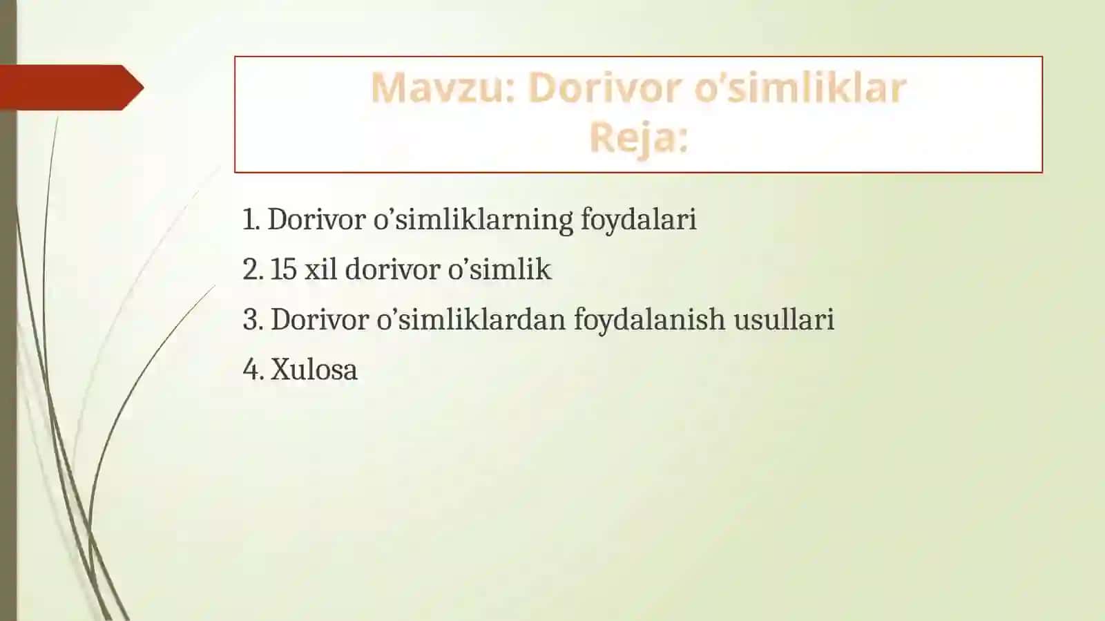 Dorivor o’simliklar 2