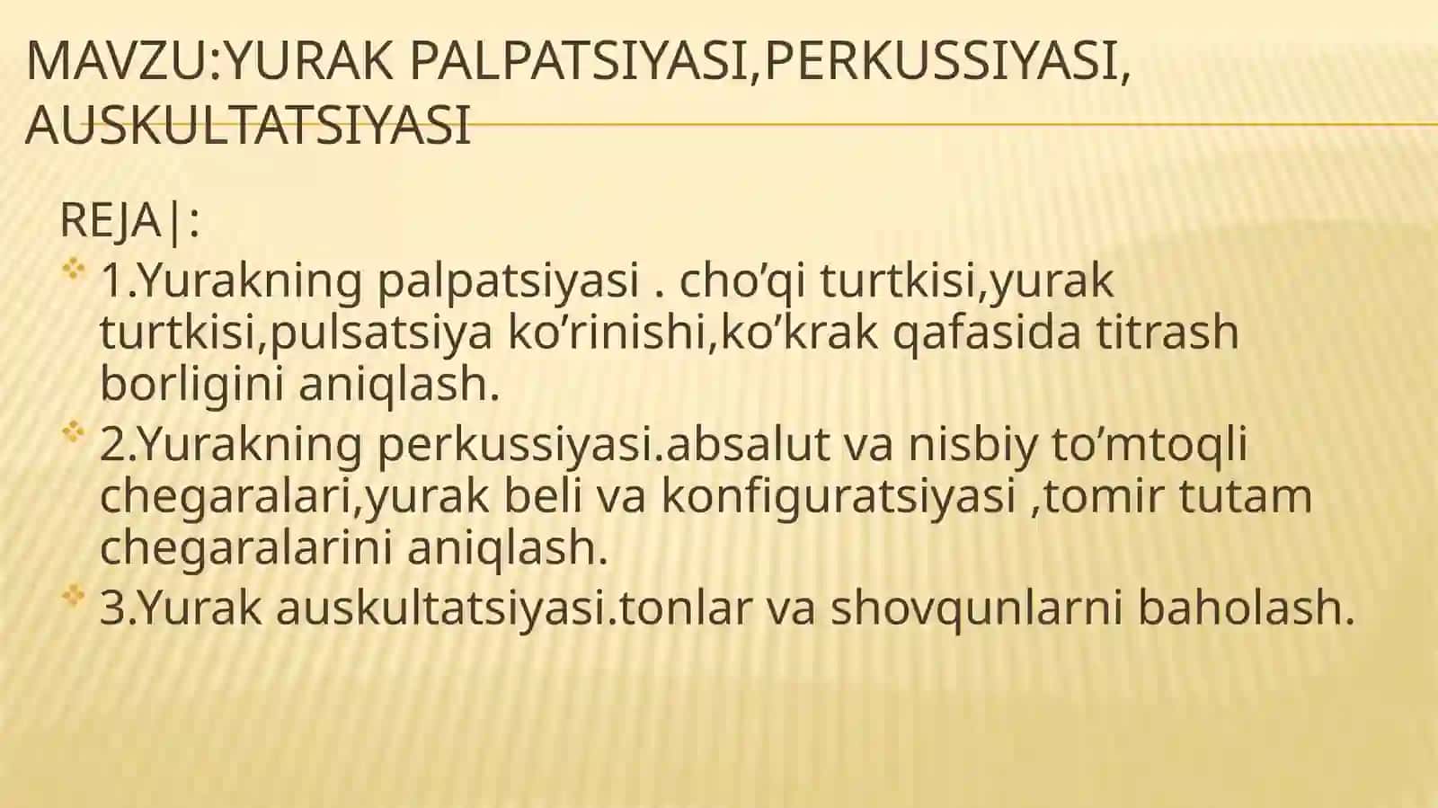 Yurak palpatsiyasi,perkussiyasi,auskultatsiyasi 2