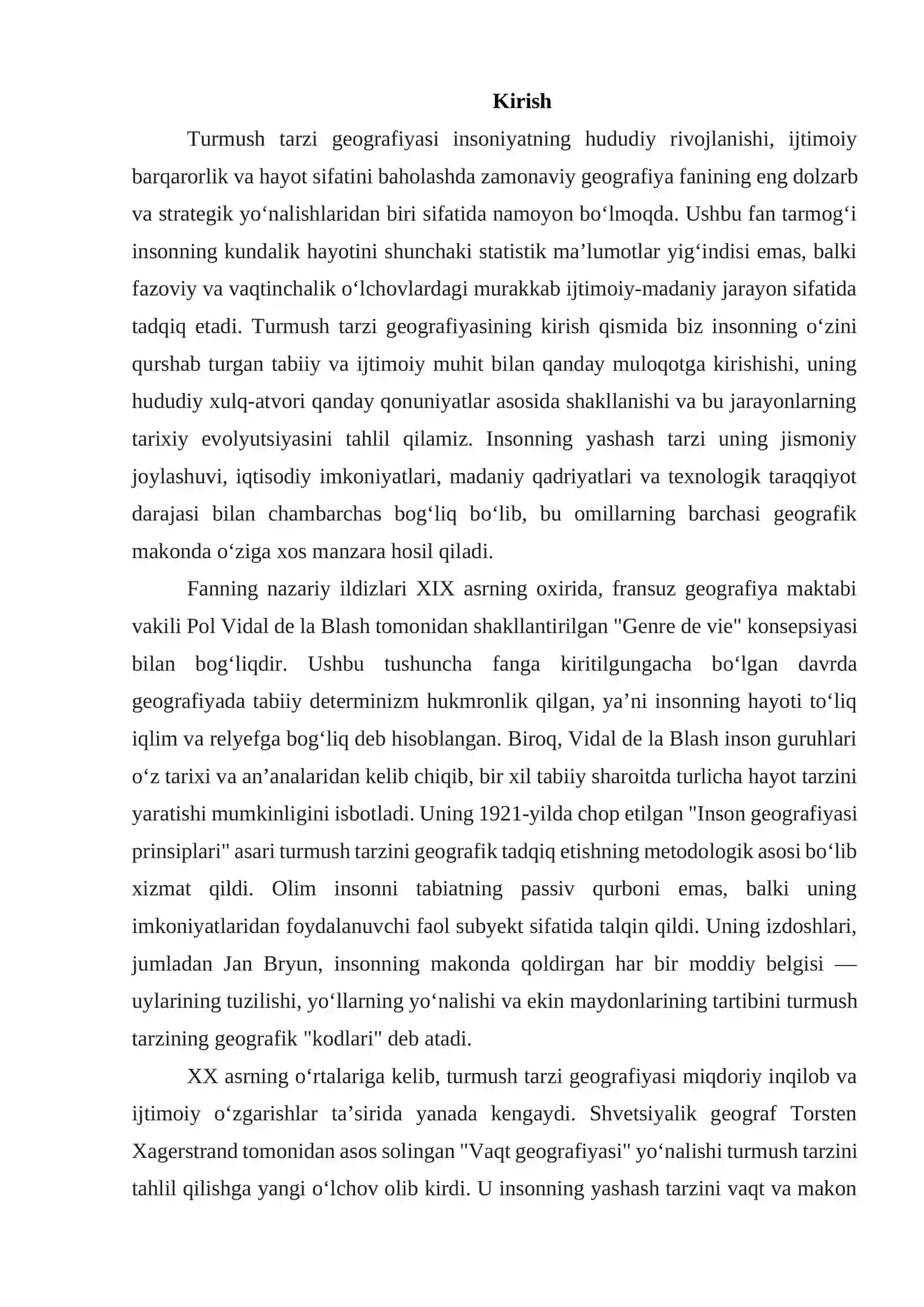 Turmush tarzi geografiyasi bilan bog‘liq tadqiqotlar 2