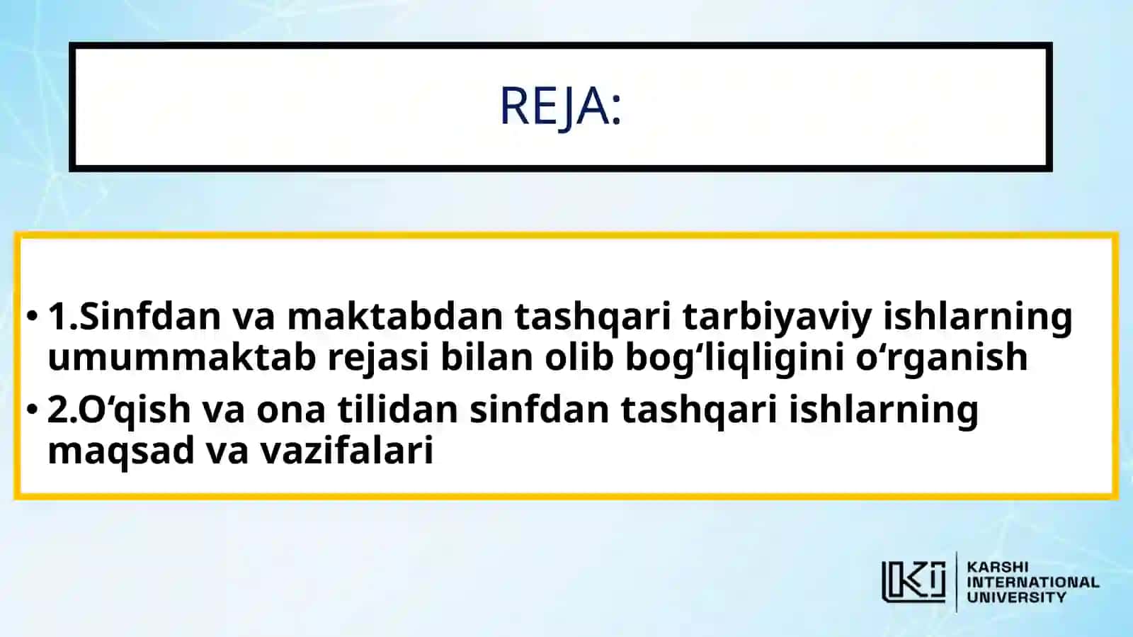 Sinfdan va maktabdan tashqari ishlarni rejalashtirish metodikasi 2