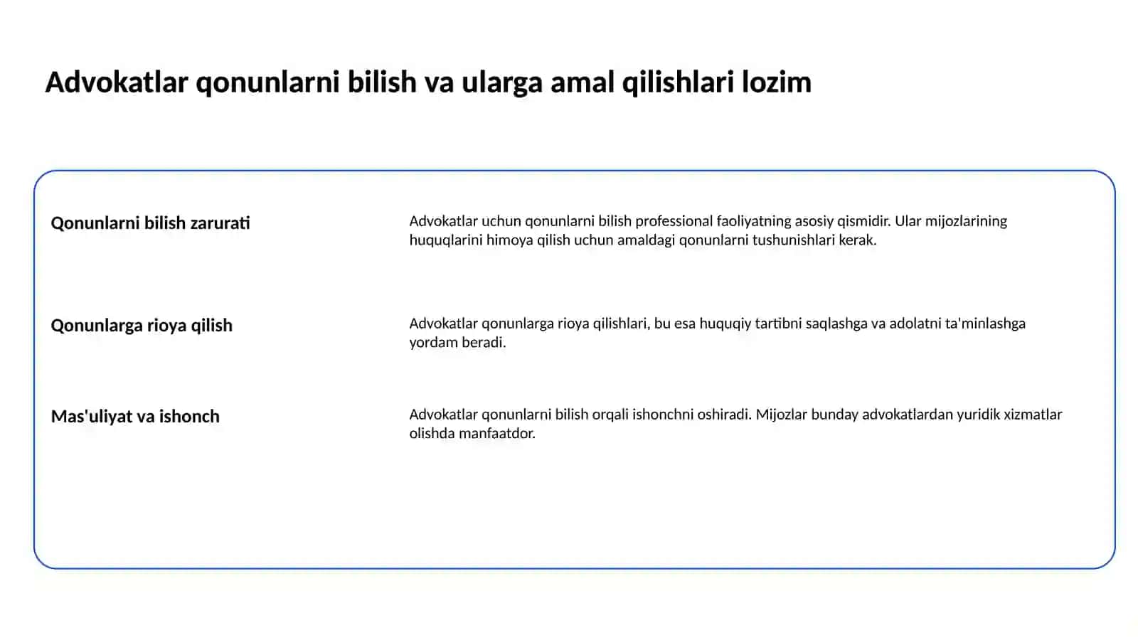 Advokatning kasb etikasi va advokatura tamoillari 2