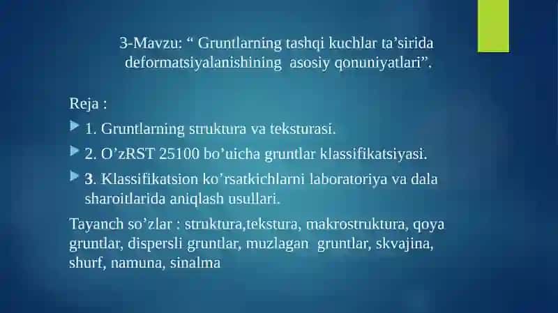 MUHANDISLIK GEOLOGIYASI VA GRUNTLAR MEXANIKASI 2