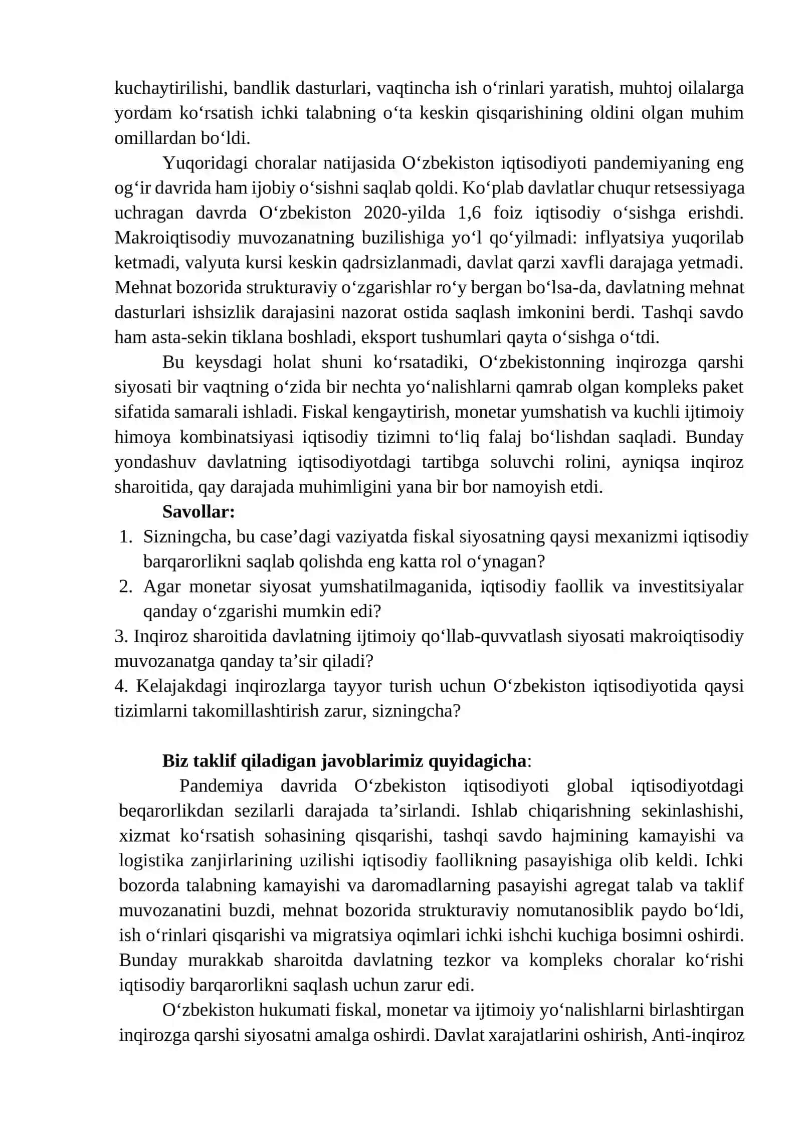 Monopoliyaga qarshi davlatning iqtisodiy siyosati va raqobatni rivojlantirish 2
