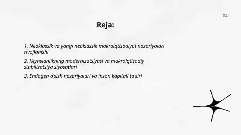 Hozirgi zamon iqtisodiyot nazariyasi rivojlanishining asosiy yo'nalishlari 2