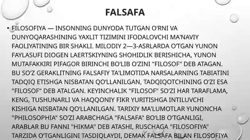 Gʻarb Mutafakkirlarining Borliq falsafasi haqidagi taʼlimotlari 2