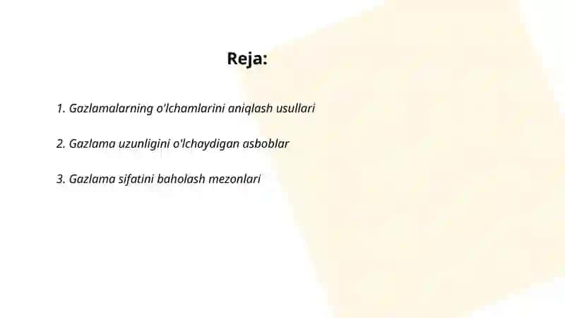 Gazlama uzunliklarni va sifatini aniqlash mashinalari 2