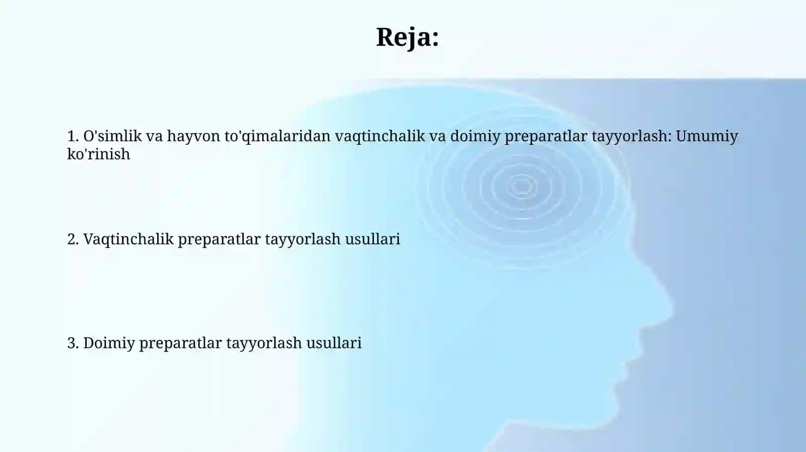 O'simlik va hayvon to'qimalaridan vaqtinchalik va doimiy preparatlar tayyorlash 2