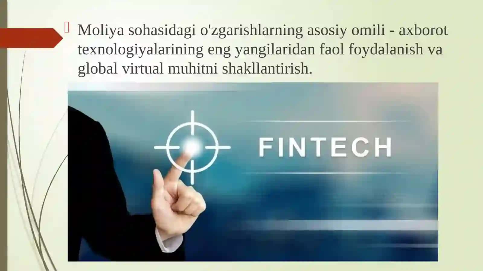Moliyaviy tashkilotlarida moliyaviy texnologiyalar va ularni joriy etish 2