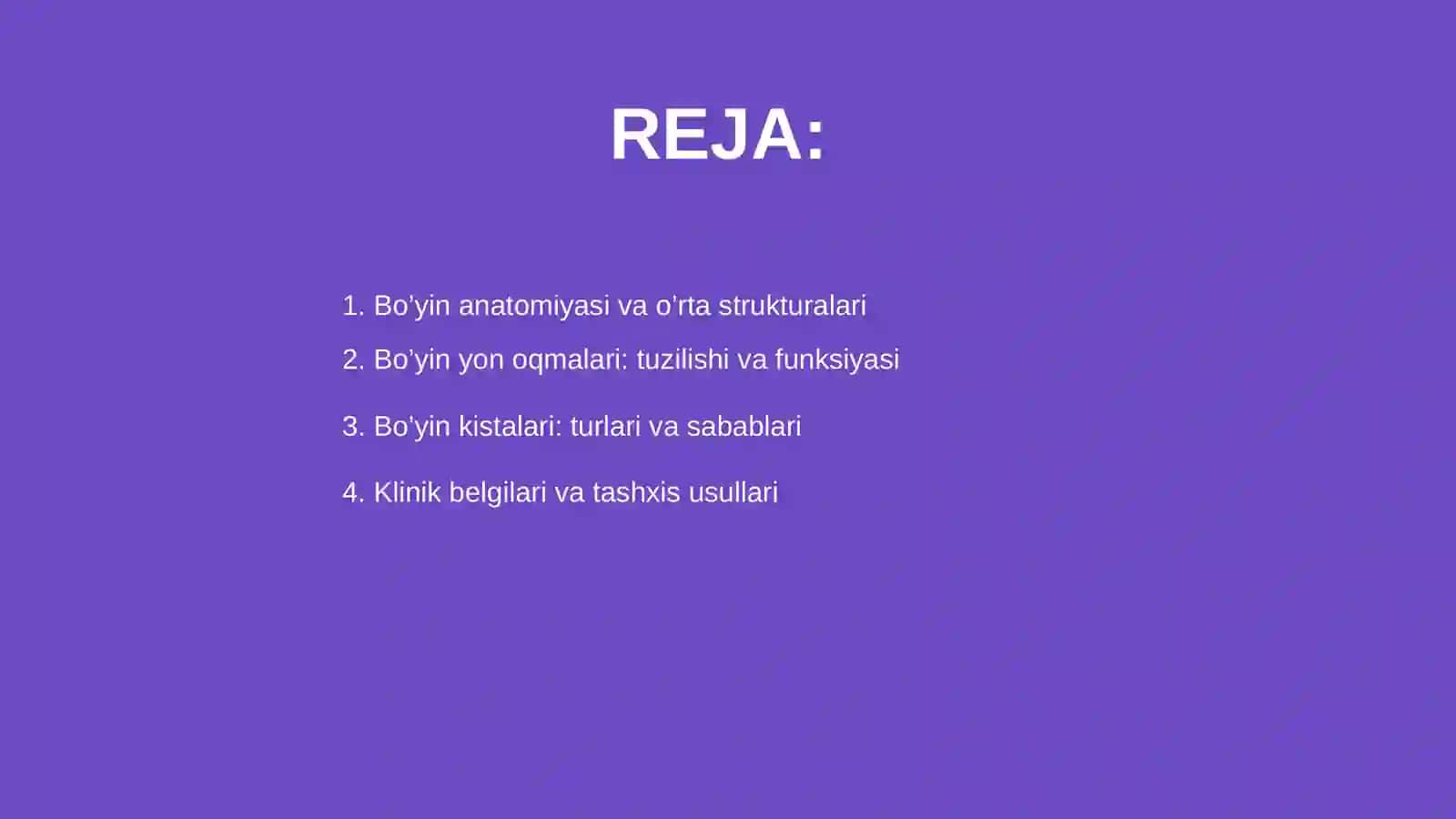 Bo’yining o’rta, yon oqmalari va kistalari 2