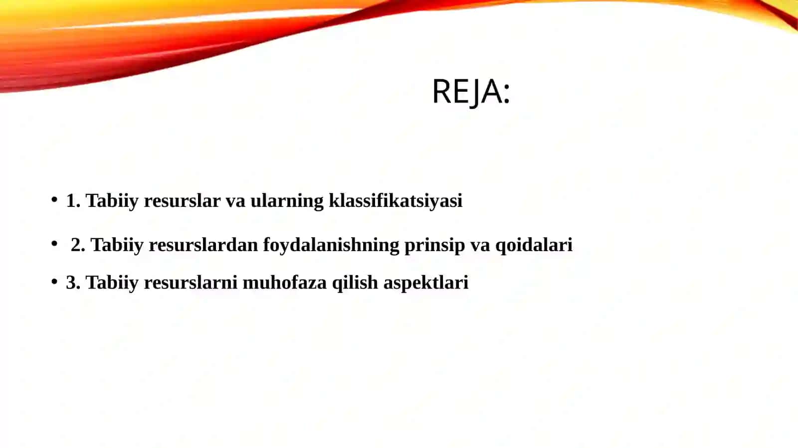 Tabiiy resurslar va ularning turlari 2