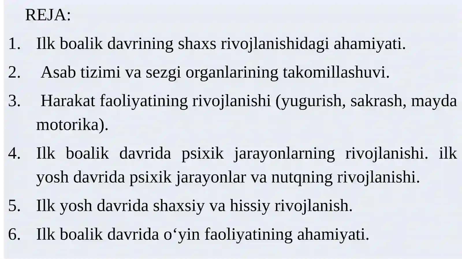 Ilk bolalik davrining xususiyatlari 2
