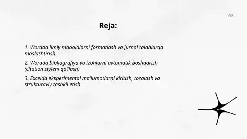 kompyuter tizimi kompyuter muharrirlari( Word, Excel, Power Point va b.) dan tadqiqotda unumli foydlanish 2