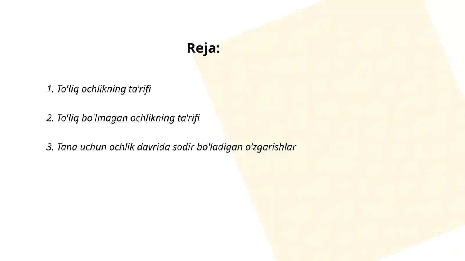 To'liq va to'liq bo'lmagan ochlik 2