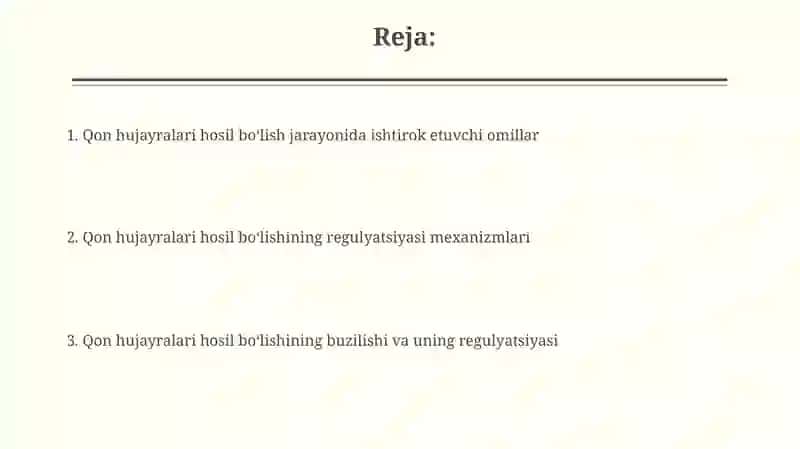 Qon hujayralarining differentsiatsiyasi 2