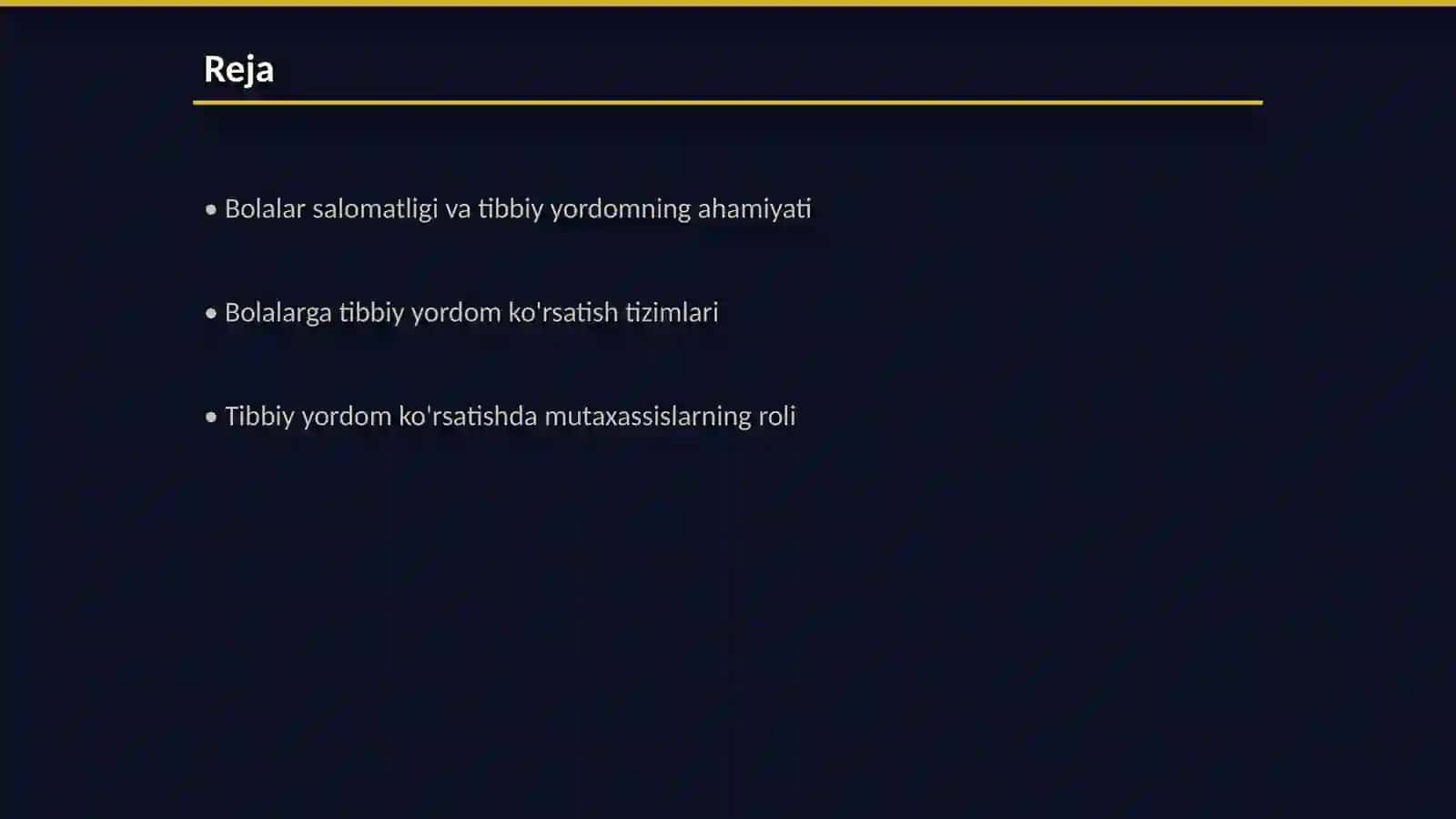Bolalarga tibbiy yordam ko'rsatishni tashkil etish 2