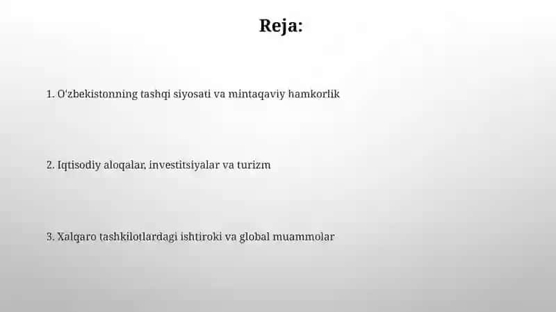 Uzbekiston va jahon hamjamyati 2