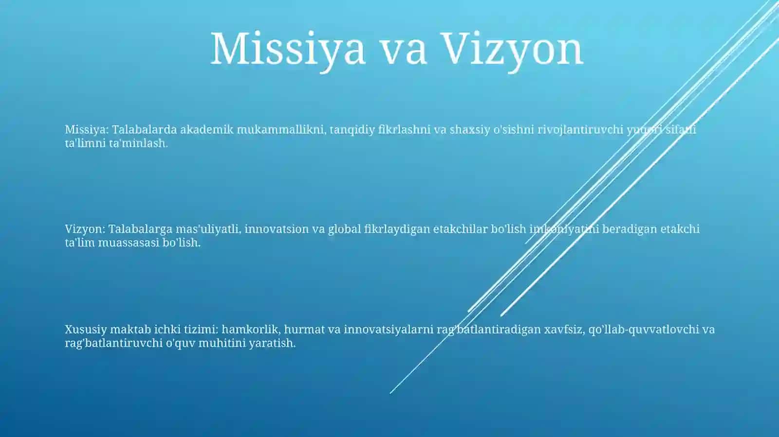 Xususiy Maktab Ichki Tizimi 2