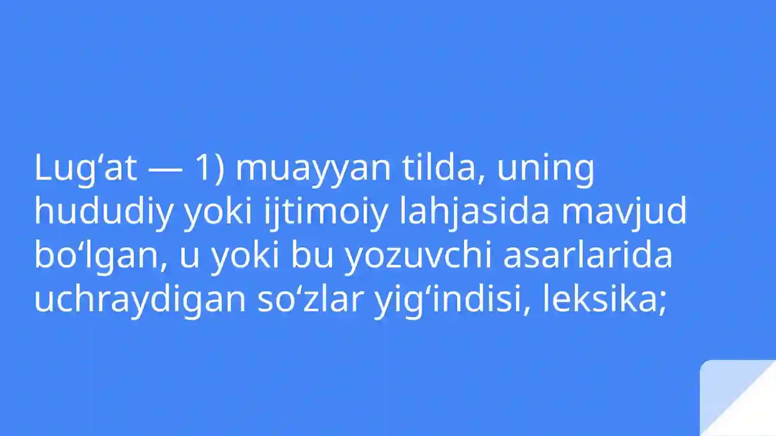Lugʻat va uning turlari 2