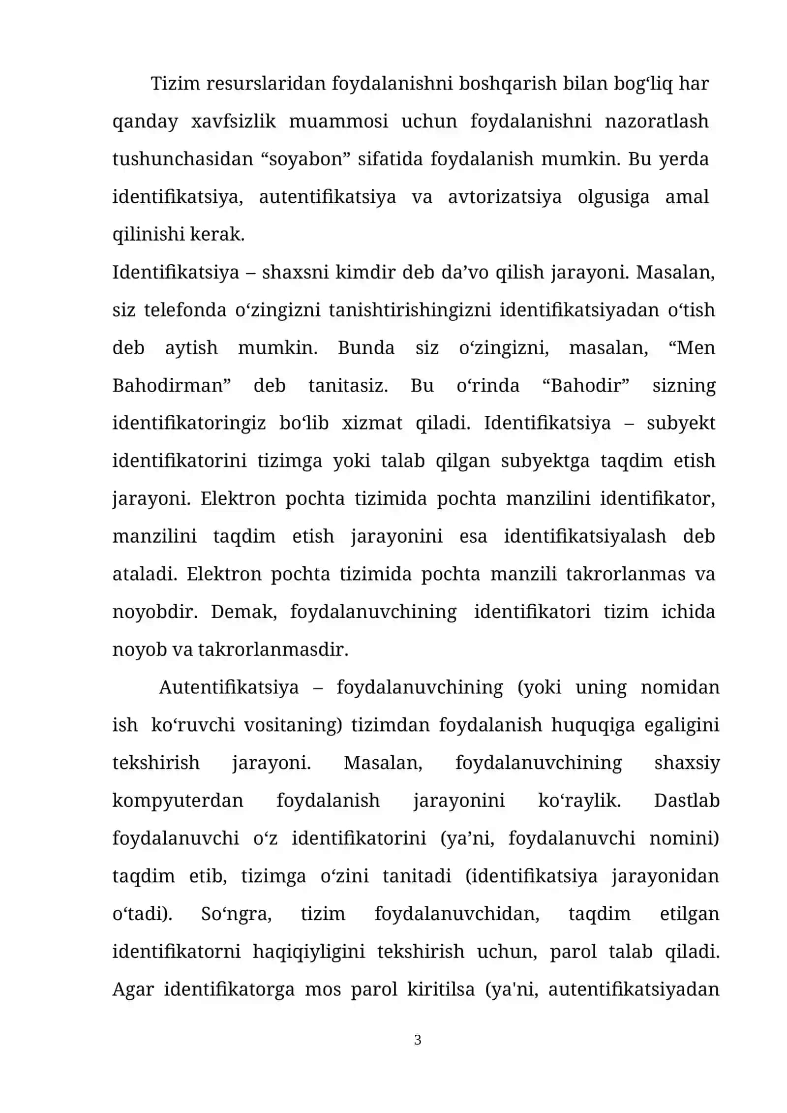 Identifikatsiya, autentifikatsiya va avtorizatsiya tushunchalari 2