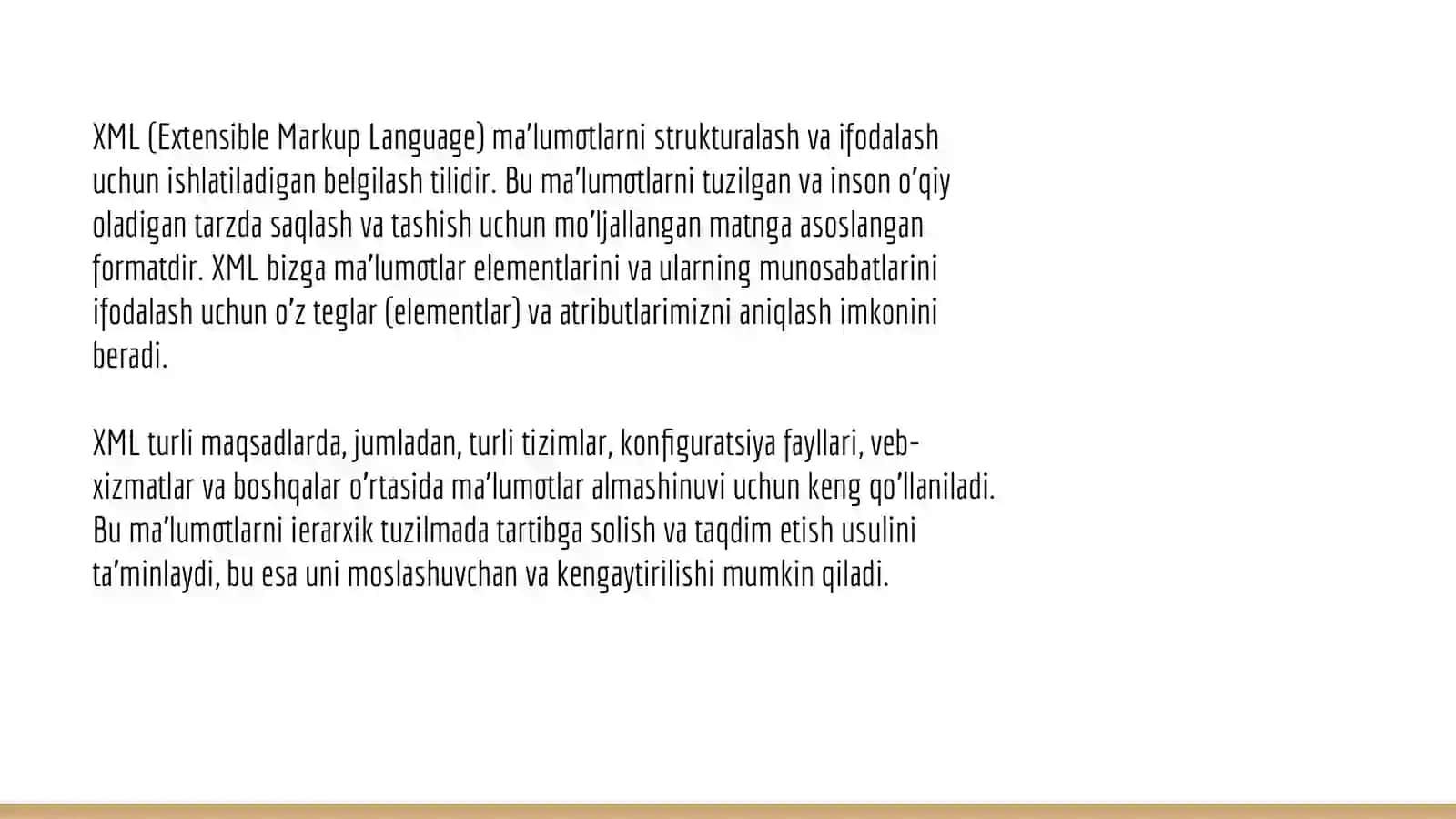 XML qidiruv asoslari.  Asosiy XML tushunchalari.  XML-ni qidirishdagi muammolar 2