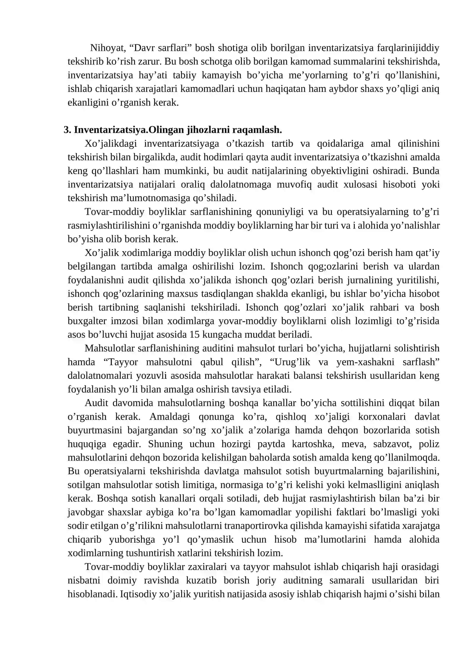 Zaxiradagi mahsulotlarni boshqarish. Inventarizatsiya 2