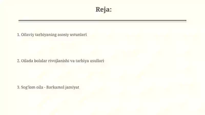 Oilada tarbiya asoslari 2