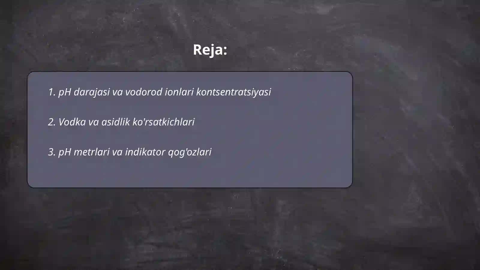 Vodorod ko'rsatkich pH. Indikatorlar 2