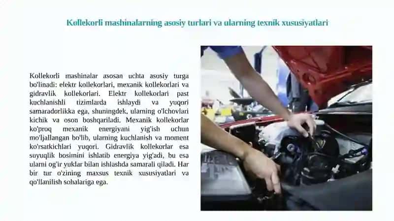 Kollekorli mashinalarning turlari va qoʻllanilish sohasi 2